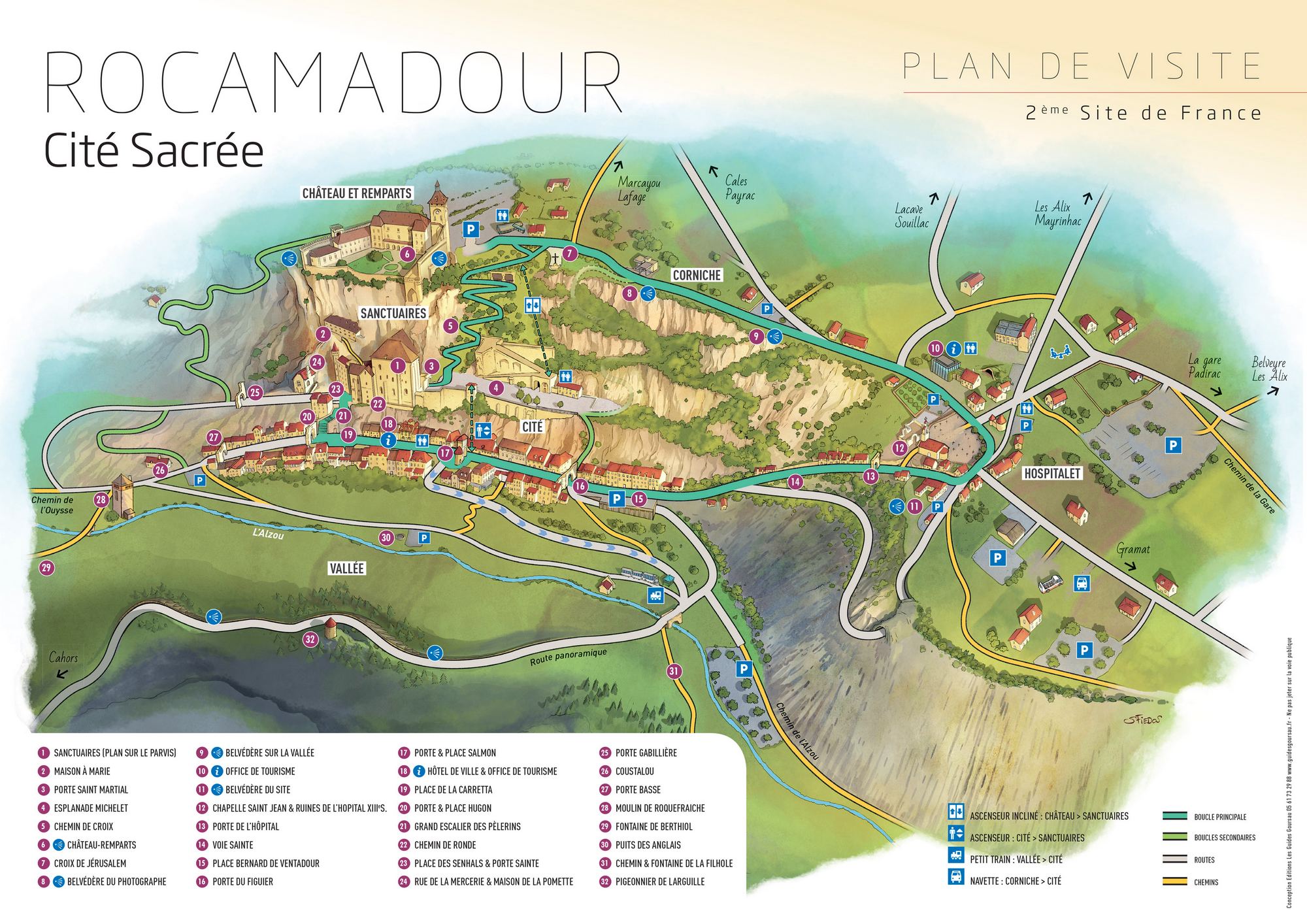 plan illustré de Rocamadour