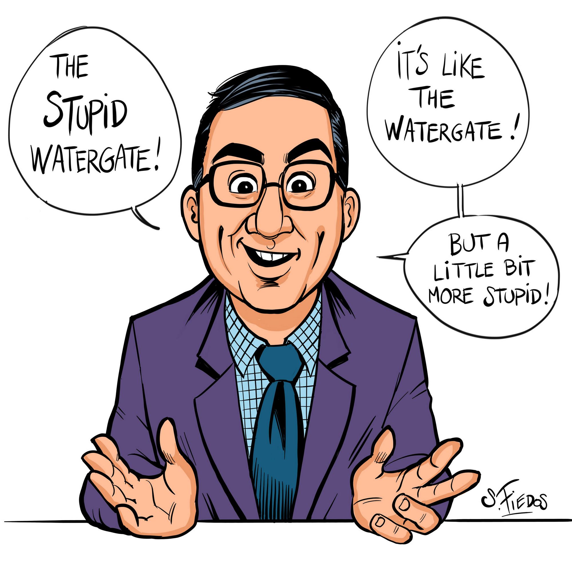 John Oliver cartoon caricature