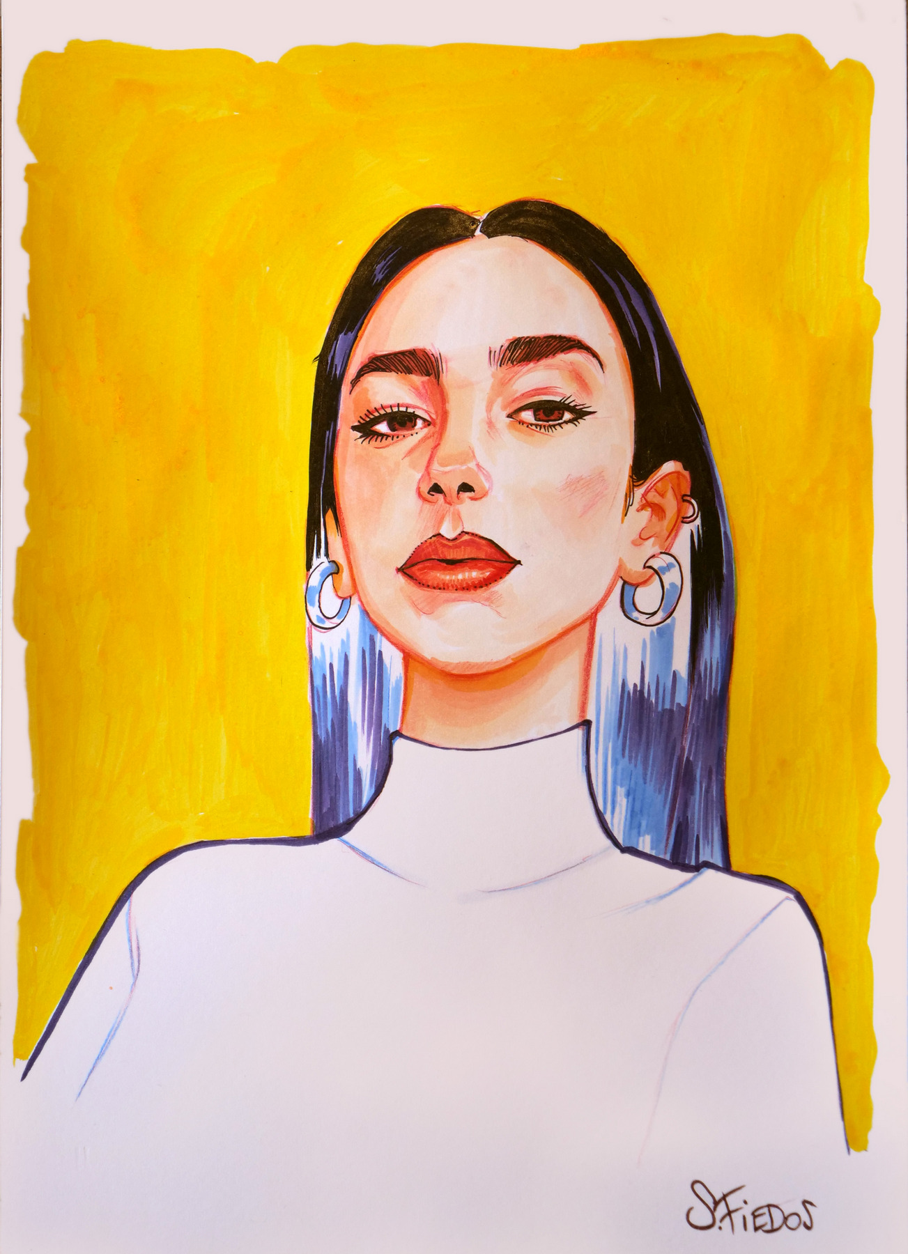 Dua Lipa Copic markers portrait