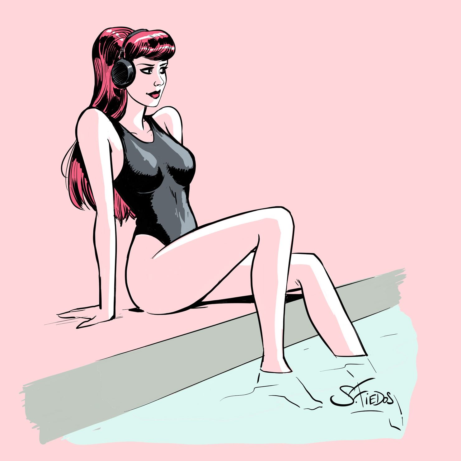 Poolside pinup