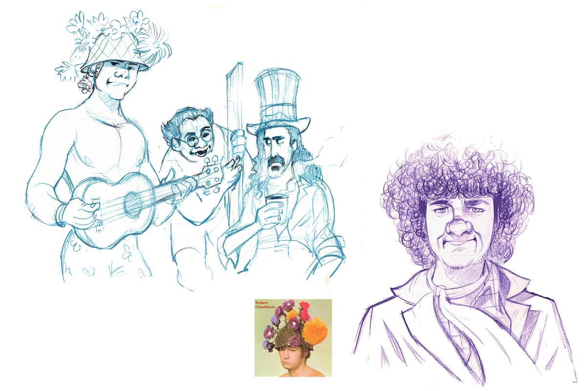 interview de Robert Charlebois par Antoine de Caunes illustrations Serge Fiedos