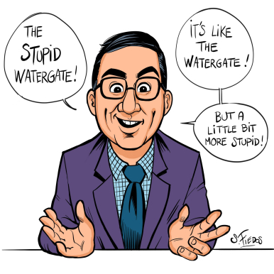 John Oliver cartoon caricature