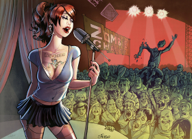 the Girl sings for Zombies