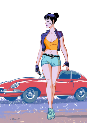 the girl and the E-type